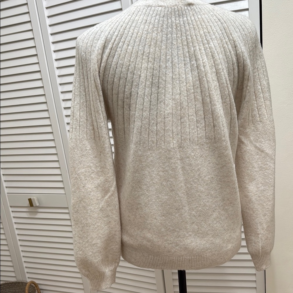 LOFT Cream Button-Accent Sweater - Picture 3 of 3
